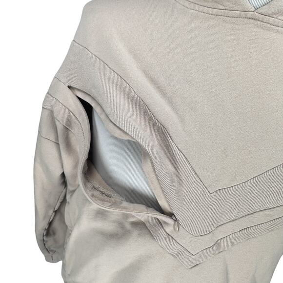 Sweat & Milk Isabella Breastfeeding Hoodie Women’s XS Small Beige Organic Cotton - Picture 3 of 10